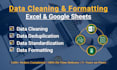 clean, format and organize your messy excel, CSV or google sheets data