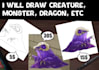 draw creature, monster, dragon for your dnd and etc