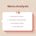 do nutritional analysis and recipe analysis for your menus