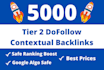 create 5000 seo contextual tier 2 backlinks