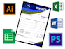 design invoice, delivery note, challan, price list, receipt