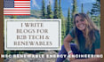 write technical blog articles for renewable energy, cleantech, sustainability