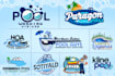 makes swimming pool, pool cleaning logo design