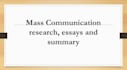 do mass communication research, summaries, articles, essays