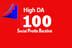 create 100 unique social profile backlinks