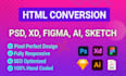 convert psd to html responsive website using html css js