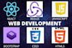 complete tasks related to react, HTML, CSS, bootstrap, js