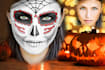 halloween make up sugar skull, vampire, pennywise