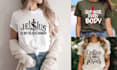 do custom typography christian t shirt design within 6 hours