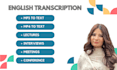 transcribe audio or video file in english