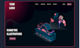 design isometric infographic illustration