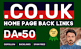 create co UK dofollow homepage backlinks high authority