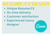 design an eye catching resume, CV on canva
