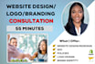 schedule a 55 minute consultation to discuss your website and branding needs