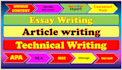 do essay writing, article writing and technical writing