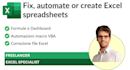 fix, automate or create excel file with formulas, macros vba