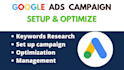 setup and optimize google adwords ads campaign