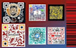 design qr code, sticker card with call to action text