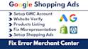setup google shopping ads and fix merchant center suspension