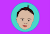 create a cartoon headshot logo
