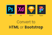 convert psd to html, xd to html, figma to html