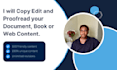 copy edit and proofread your document, book or web content