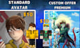 draw you in cartoonish style from selfie or any game character