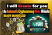 create automatic cryptocurrency news blog ready monetized