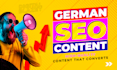 write professional SEO content in german