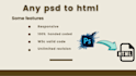 turn PSD to HTML and CSS modern responsive website