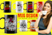 create eye catching custom mug design with mockup