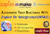 fix or create zapier or integromat,make automation in 1 hr