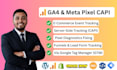 setup ga4, google analytics 4, and facebook, meta pixel conversion API