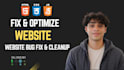 fix, clean and optimize your HTML CSS javascript website