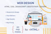 convert the design into a responsive with html, css, js