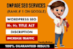 do website onpage SEO and technical optimization service of wordpress site