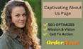 write captivating about page that tells your mission, vision