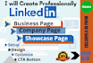 setup optimize linkedin business page, showcase page