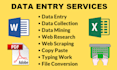 do excel data entry, data scraping, web research, copy paste