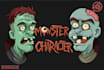 create a custom cool monster cartoon character illustration