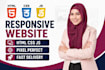 build a responsive HTML CSS javascript website