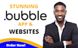 develop website, or app with bubble io, flutter mobile app, webflow, adalo