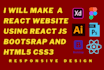 make react website using react js bootstrap and html5 css3