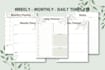do digital printable planner templates and journal design