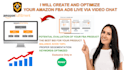 create and optimize your amazon fba ads live via video chat