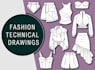 create professional fashion technical drawings