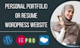 design a catchy portfolio or resume website in wordpress