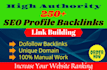 do 250 link building SEO profile backlinks