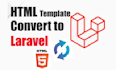 convert static HTML template to dynamic laravel website