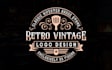 create a retro vintage logo with a hand drawn illustration
